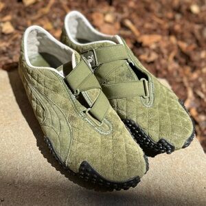 Puma Mostro Sneakers in Quilted Olive Green Suede Size 6